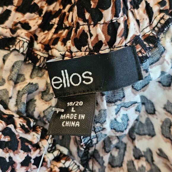 Ellos Womens Large 18 Cheetah Leopard Pull On Pants Woven Rayon Joggers New - Picture 5 of 8